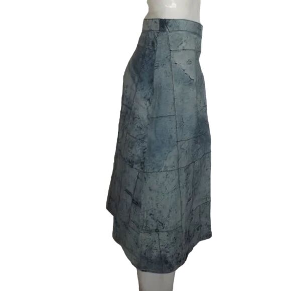 new CROSSING POINTE Patchwork Suede Skirt, 33" Waist, Light Blue, Satin lined - Picture 10 of 13